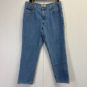 Lands End Men Everyday Classic Fit Denim Jeans Size 35 X 28 Rugged Cotton Casual